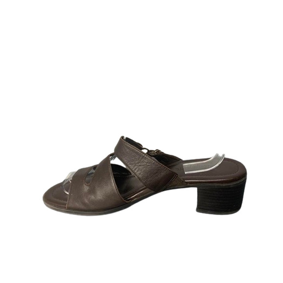 Easy Spirit Womens Brown Faux-Leather Slide Sandals Size 9M With Buckle - Picture 4 of 8